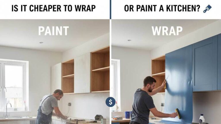 Comparison: Is it cheaper to paint or wrap kitchen cabinets? DIY renovation guide.