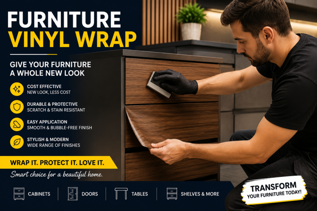 A man wrap his Furniture professionally.