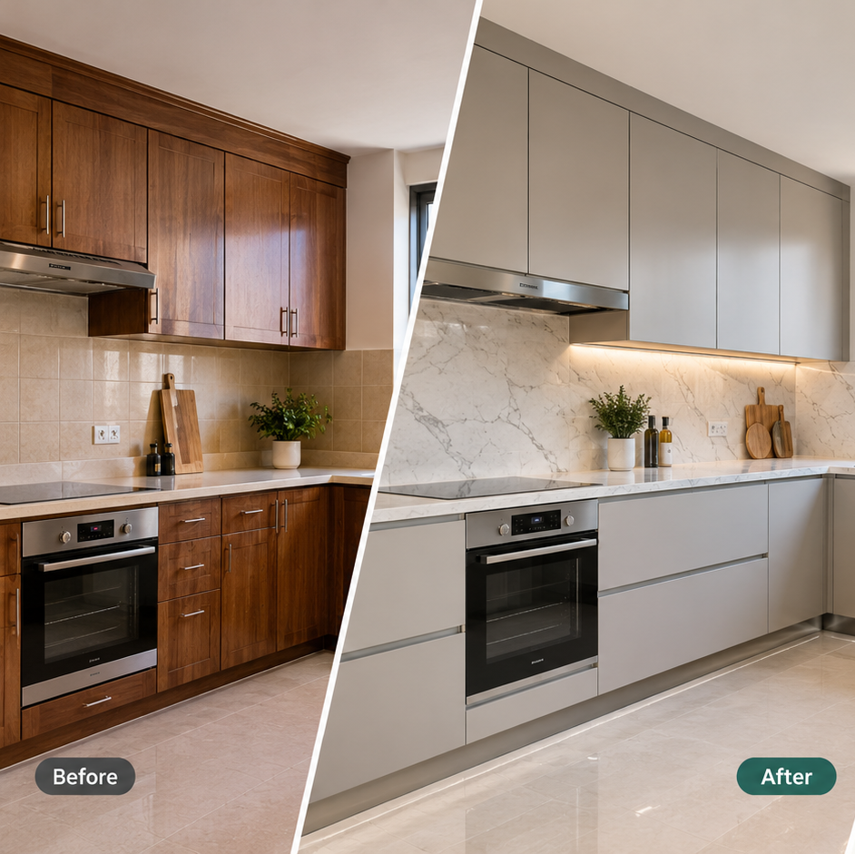 Kitchen Cabinet Wrapping Service in Dubai - Wrap star