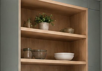 kitchen shelves and display units