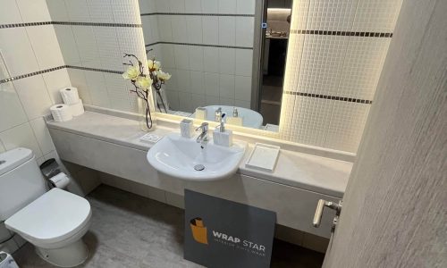 bathroom sink wrap