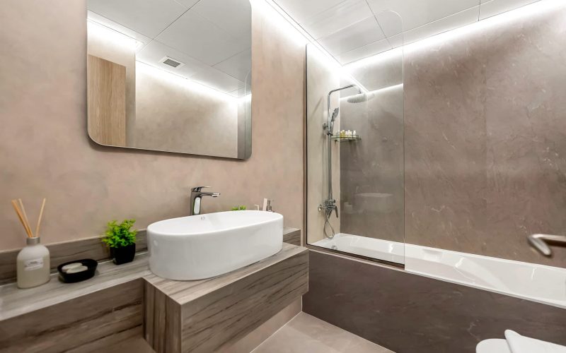 bathroom interior look of the vinyl wrap